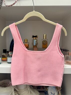 White Fox Crop Tank Top